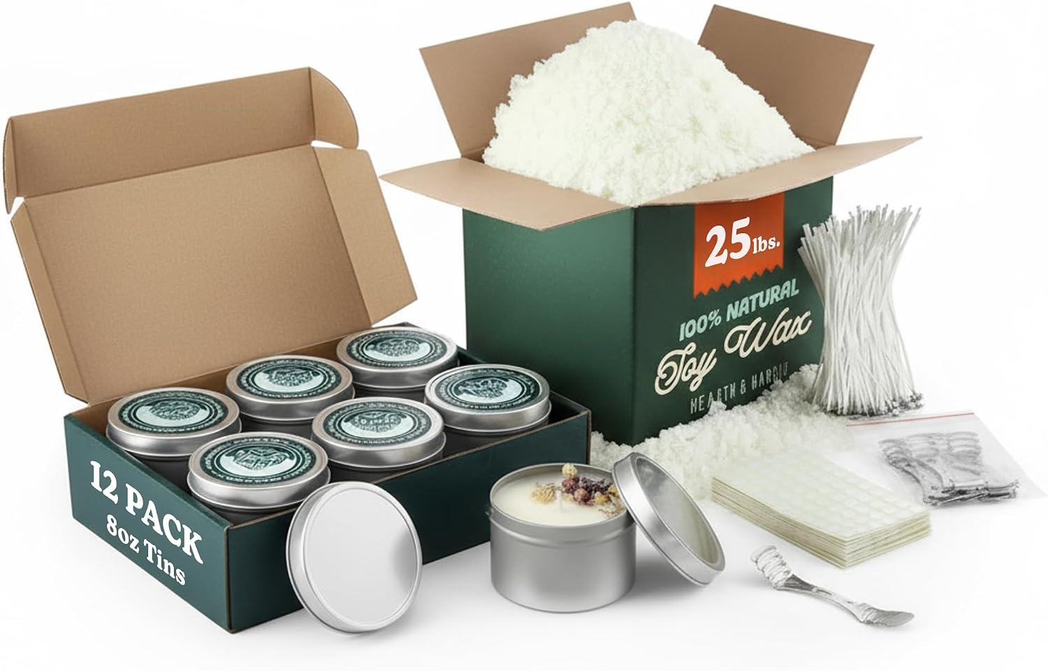 Candle Making Supplies Jars - 25 lbs. Soy Candle Wax with