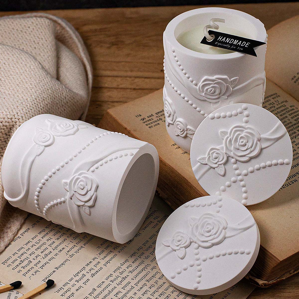 Candle Making Supplies Jars - Concrete Flower Shape Candle Jar Silicone