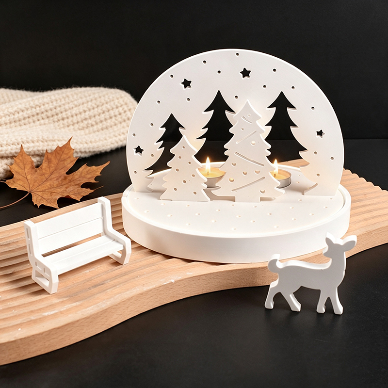 Candle Supplies Kit - Christmas Elk Tealight Candle Holder Silicone