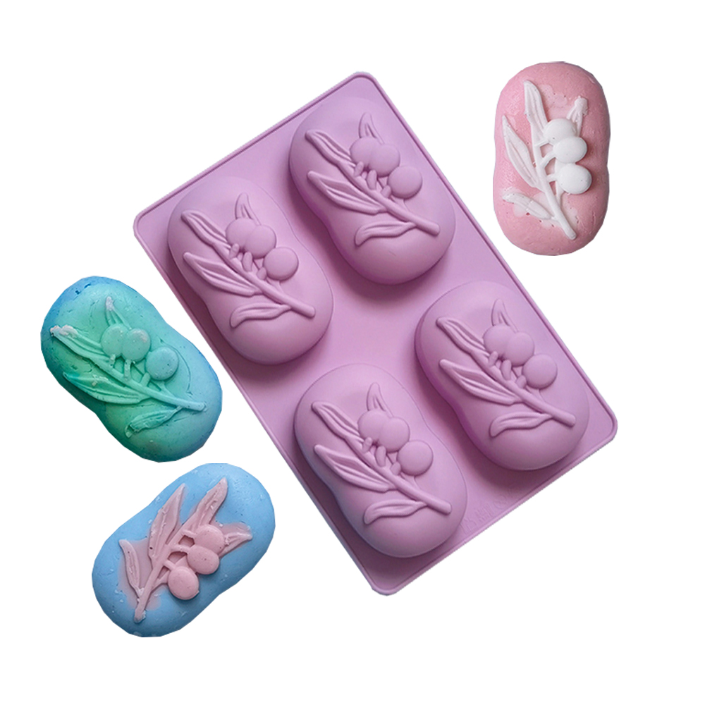 4 Cavities Oval Olive Tree Sil - Candle Supplies Kit ulasan dan harga