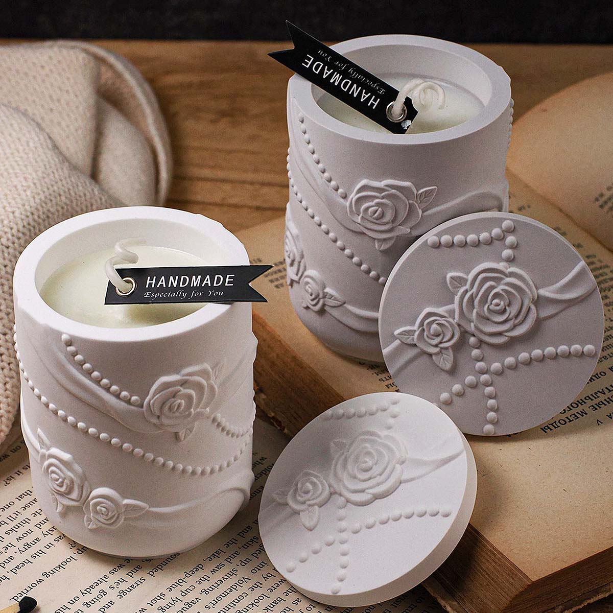 Concrete Flower Shape Candle J - Candle Making Supplies Jars ulasan dan harga