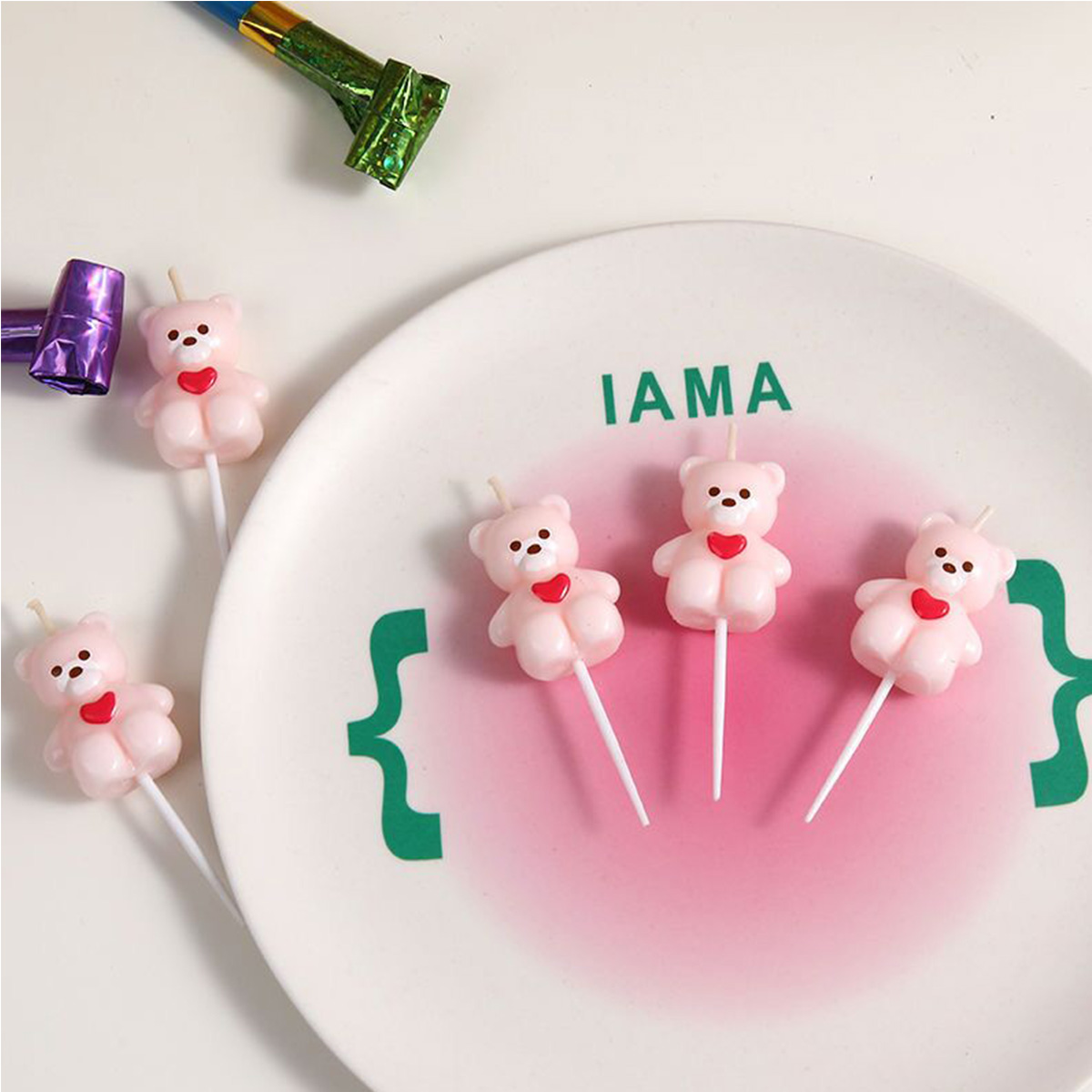 5pcs Cartoon Hug Bear Candle S - Candle Supplies Kit ulasan dan harga