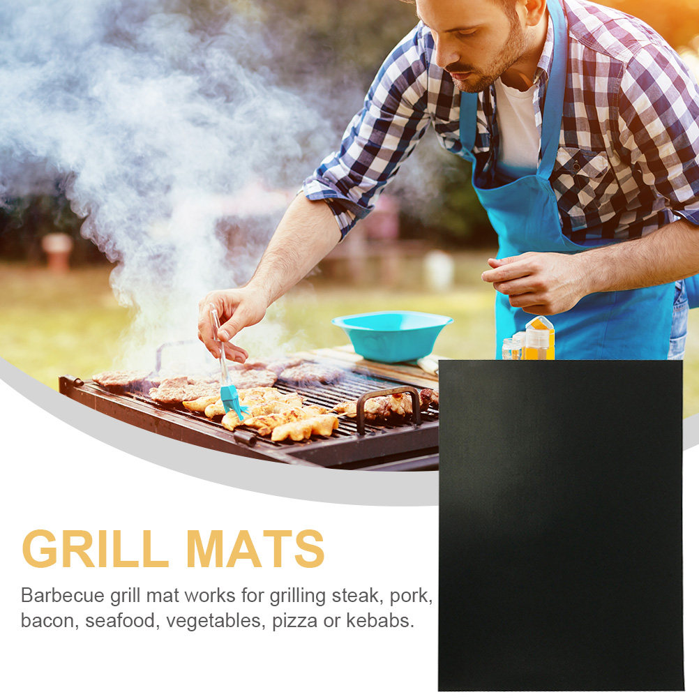 3Pcs Grill Mat Non-Stick Food  - Heat Resistant Mat ulasan dan harga