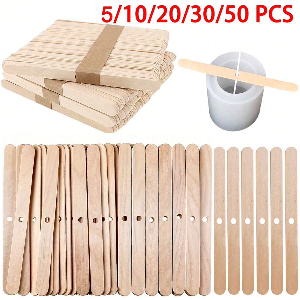 5/10/20/30/50pcs Wooden Candle - Candle Supplies Kit ulasan dan harga