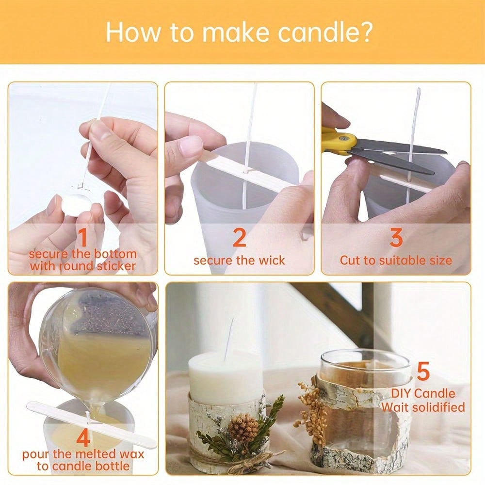 5/10/20/30/50pcs Wooden Candle - Candle Supplies Kit ulasan dan harga