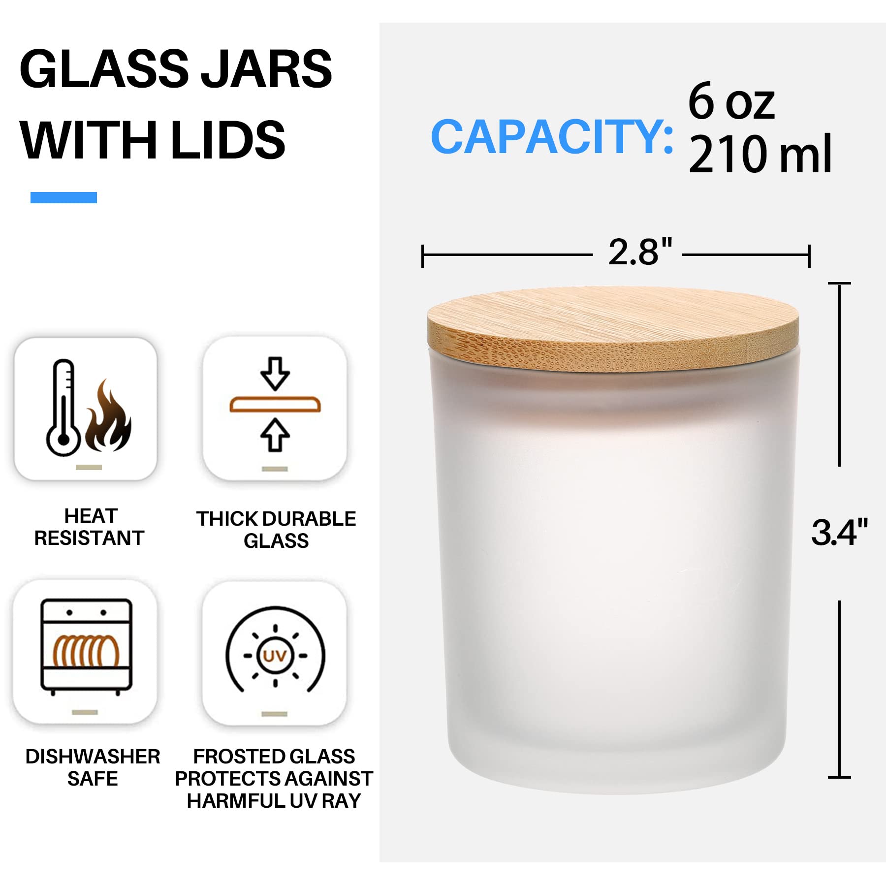 6-Pack 6OZ Frosted Amber Glass - Candle Making Supplies Jars ulasan dan harga